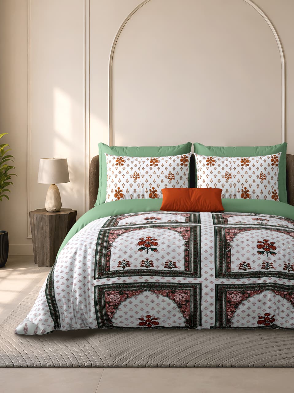 Cotton Bedsheet 100×108 Inches with 2 Pillow Covers