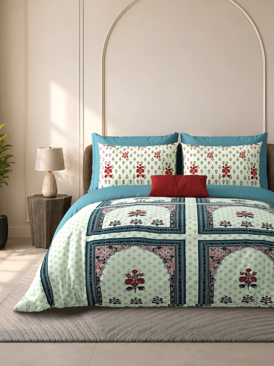Cotton Bedsheet 100×108 Inches with 2 Pillow Covers