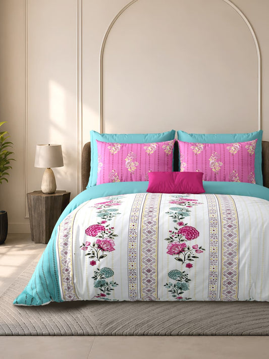 Cotton Bedsheet 100×108 Inches with 2 Pillow Covers