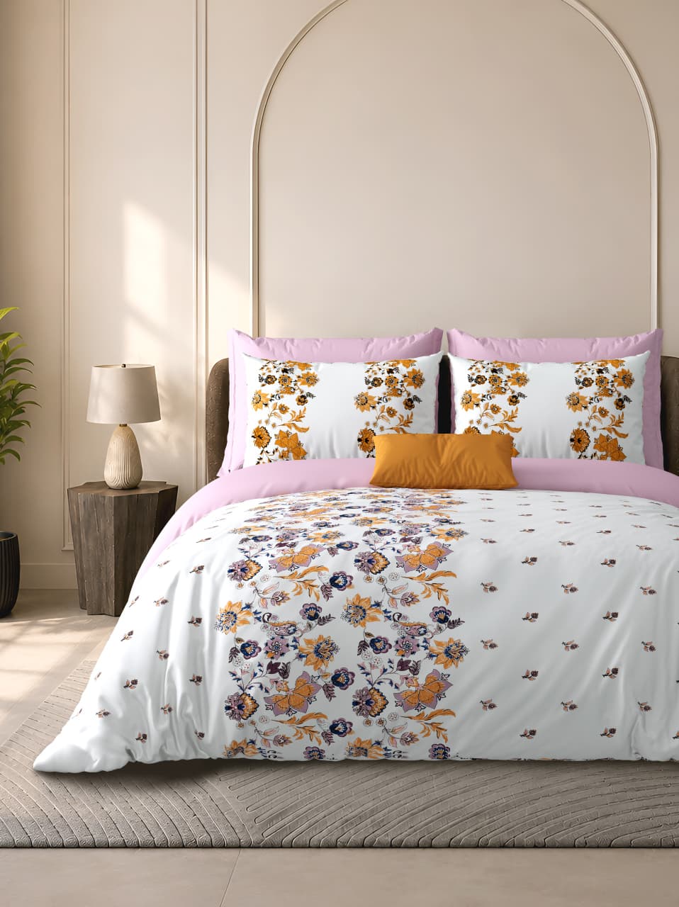 Cotton Bedsheet 100×108 Inches with 2 Pillow Covers