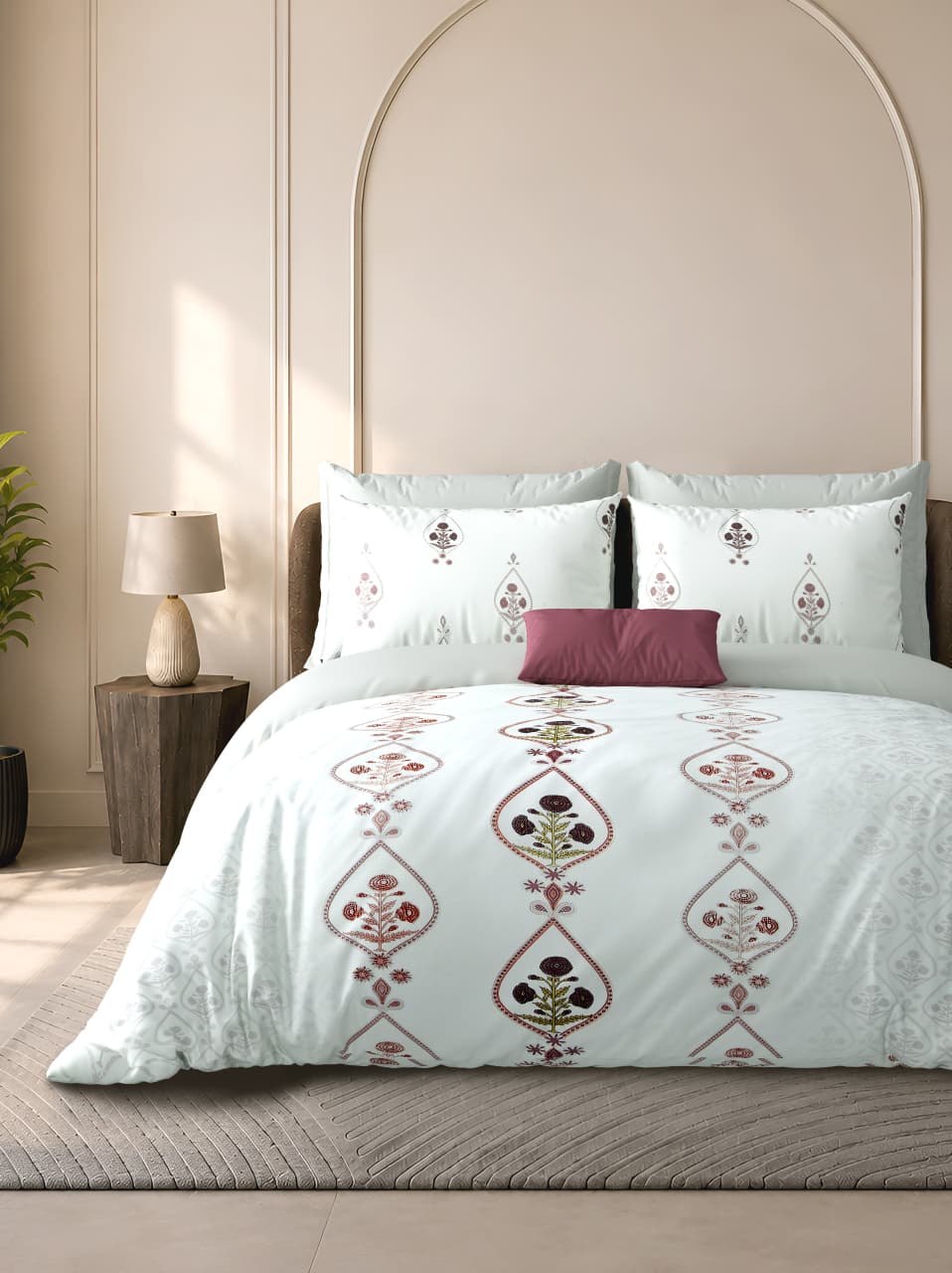 Cotton Bedsheet 100×108 Inches with 2 Pillow Covers