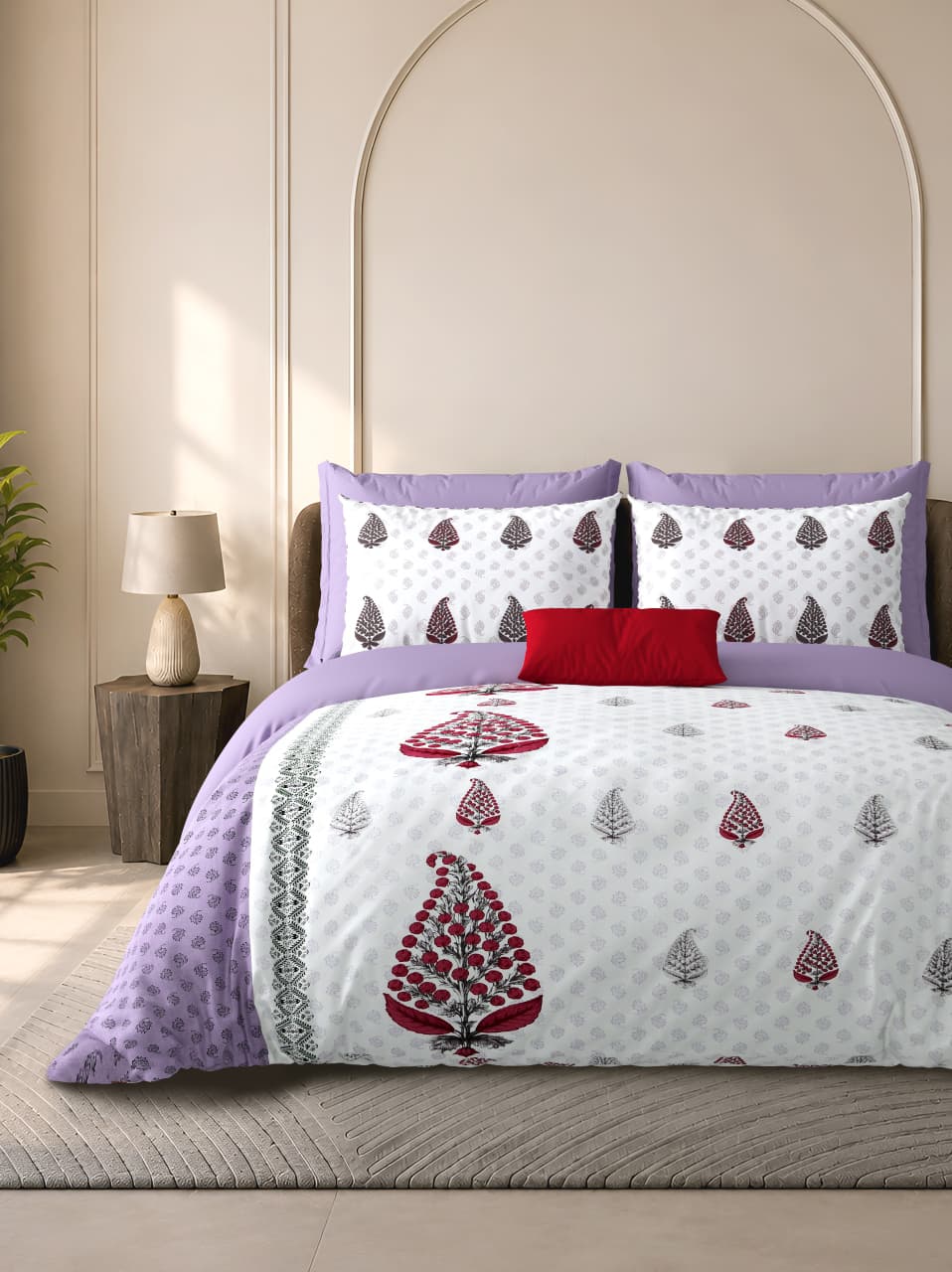 Cotton Bedsheet 100×108 Inches with 2 Pillow Covers