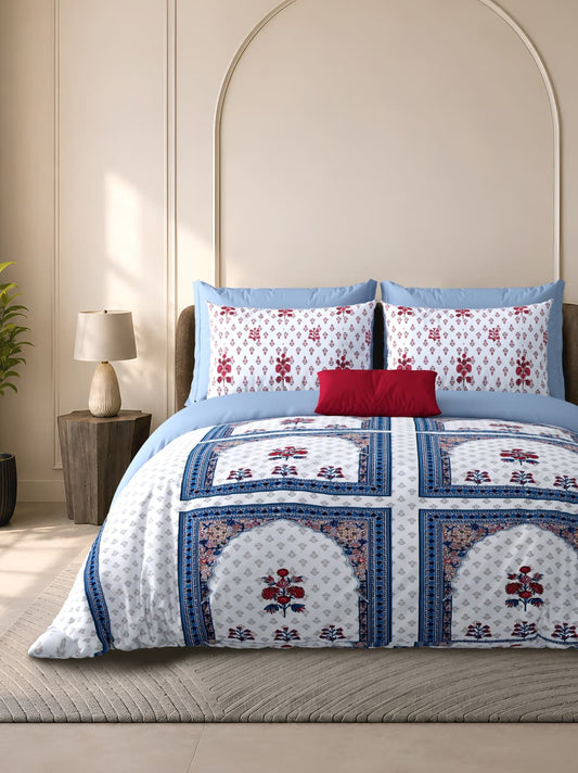 Cotton Bedsheet 100×108 Inches with 2 Pillow Covers
