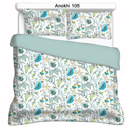 Cotton Bedsheet 100x108 Inches with 2 Pillow Covers