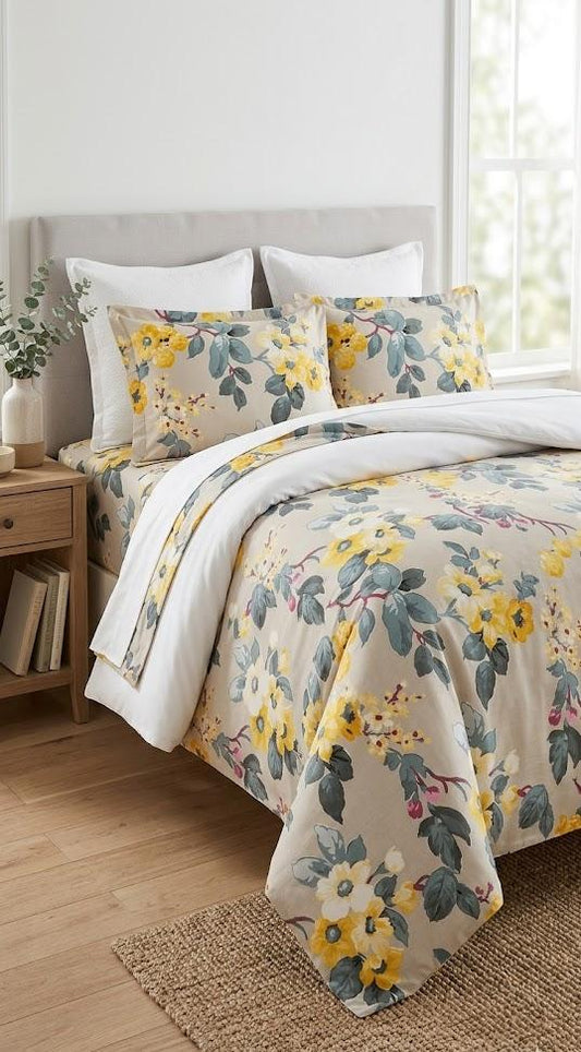 Cotton Bedsheet 100x108 Inches with 2 Pillow Covers
