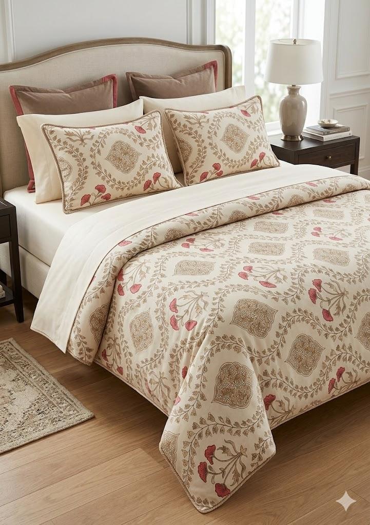 Cotton Bedsheet 100x108 Inches with 2 Pillow Covers