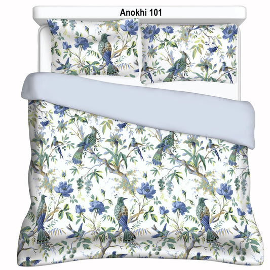 Cotton Bedsheet 100x108 Inches with 2 Pillow Covers