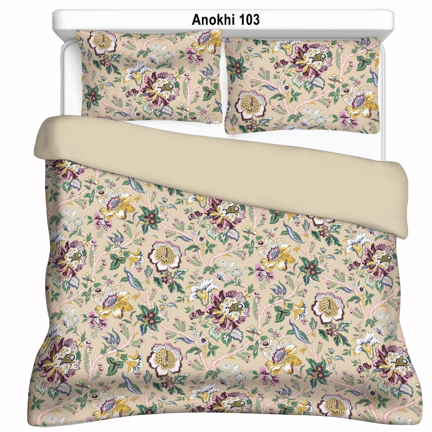 Cotton Bedsheet 100x108 Inches with 2 Pillow Covers