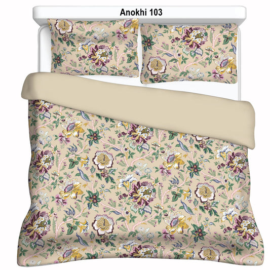 Cotton Bedsheet 100x108 Inches with 2 Pillow Covers