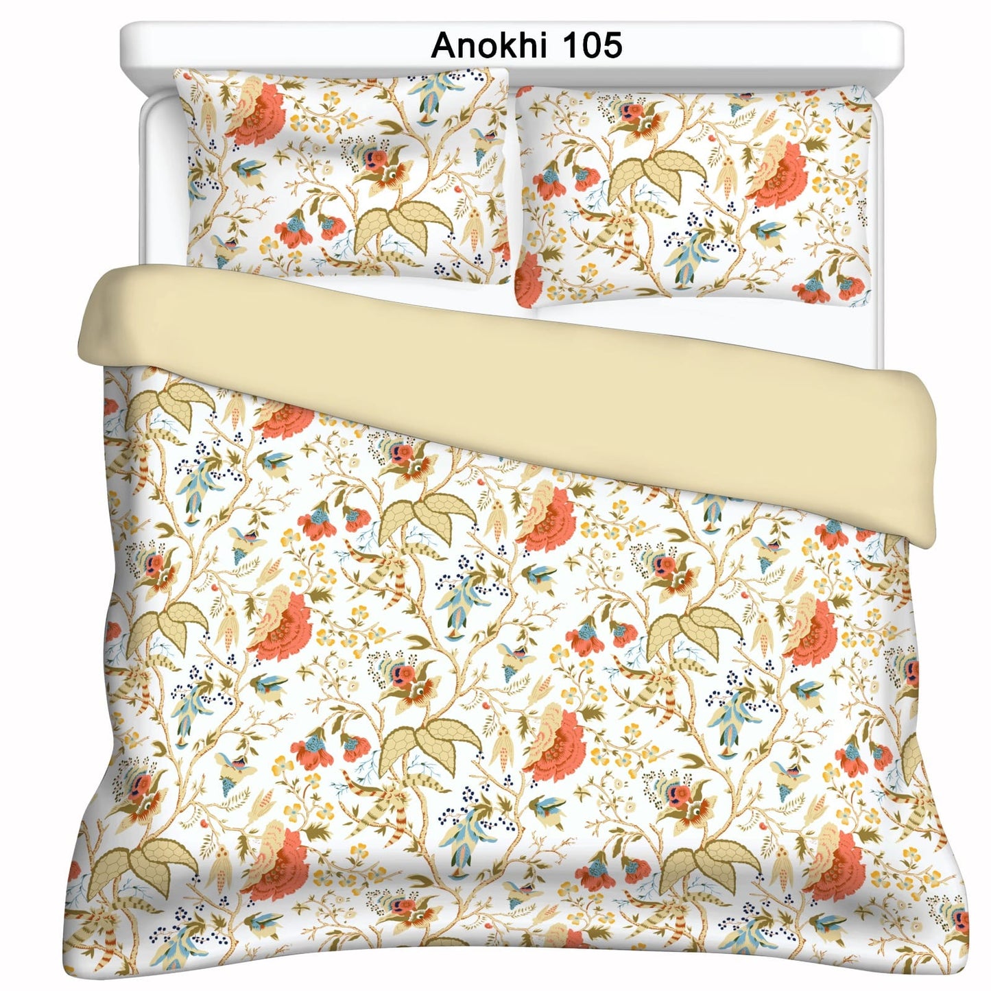 Cotton Bedsheet 100x108 Inches with 2 Pillow Covers