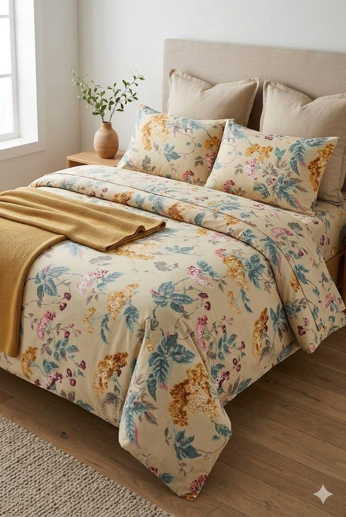 Cotton Bedsheet 100x108 Inches with 2 Pillow Covers