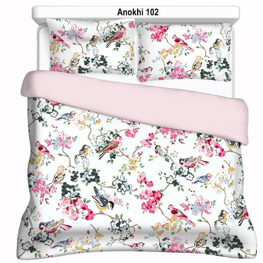 Cotton Bedsheet 100x108 Inches with 2 Pillow Covers