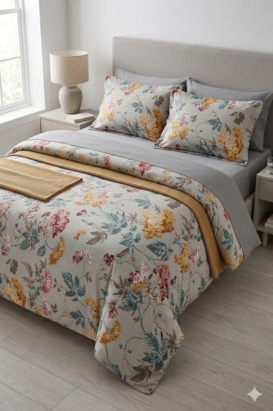 Cotton Bedsheet 100x108 Inches with 2 Pillow Covers