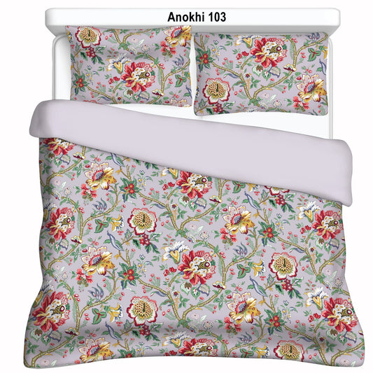 Cotton Bedsheet 100x108 Inches with 2 Pillow Covers