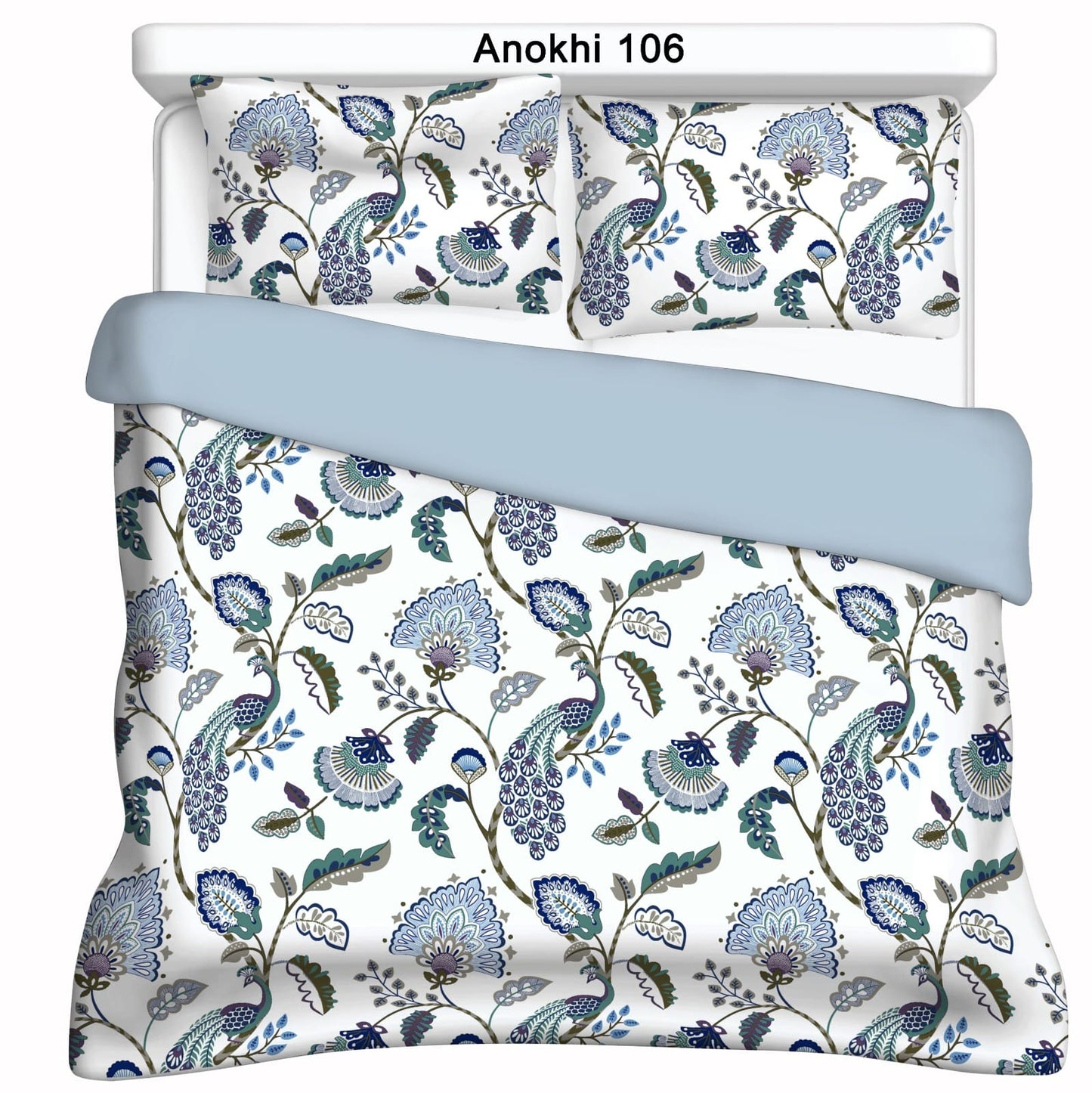 Cotton Bedsheet 100x108 Inches with 2 Pillow Covers
