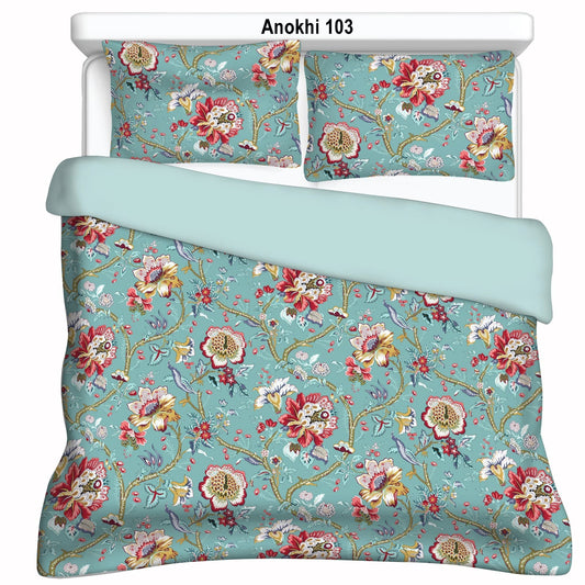 Cotton Bedsheet 100x108 Inches with 2 Pillow Covers