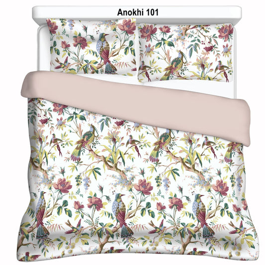 Cotton Bedsheet 100x108 Inches with 2 Pillow Covers