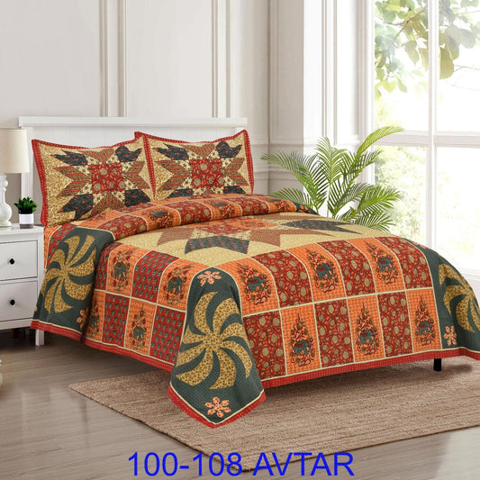 Cotton Bedsheet 100x108 with 2 Pillow Covers
