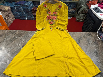 Cotton Co-Ord Set with Cross Stitch Embroidery & Pockets