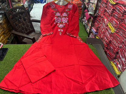 Cotton Coordinate Set with Cross Stitch Embroidery & Pockets