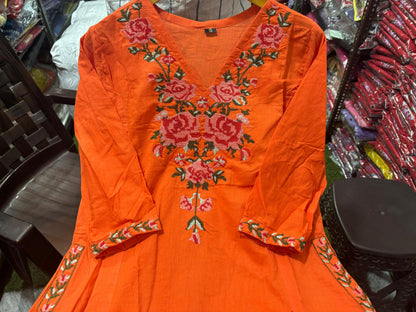 Cotton Coordinate Set with Cross Stitch Embroidery & Pockets