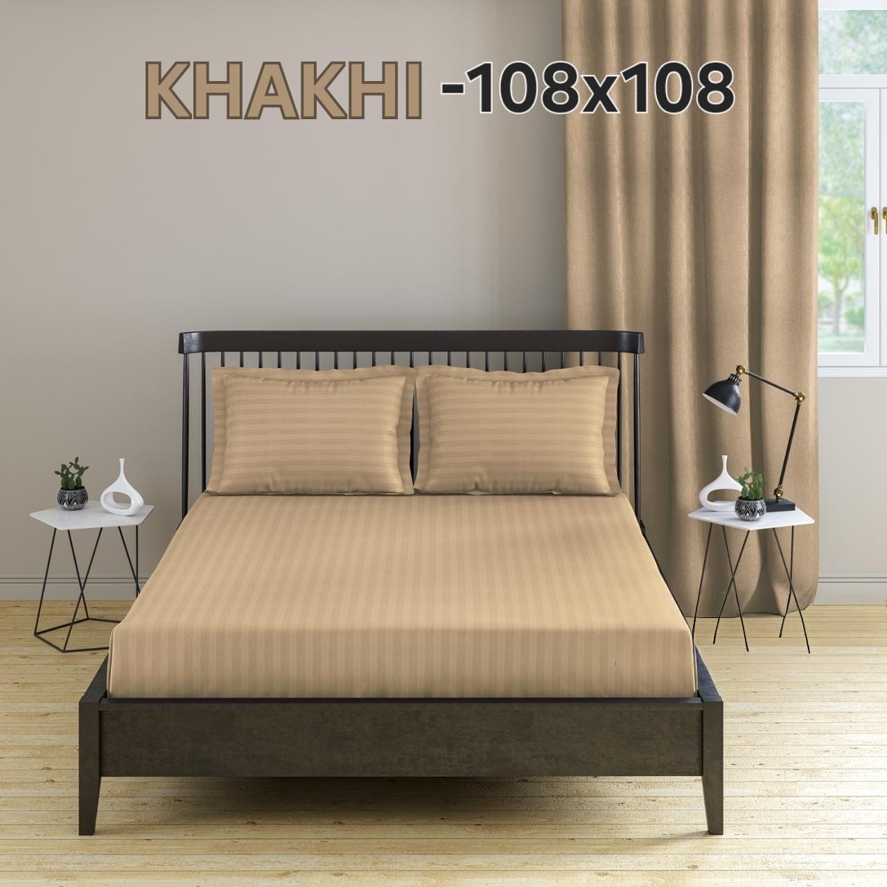 Cotton Double Bedsheet 108x108 with 2 Pillow Covers