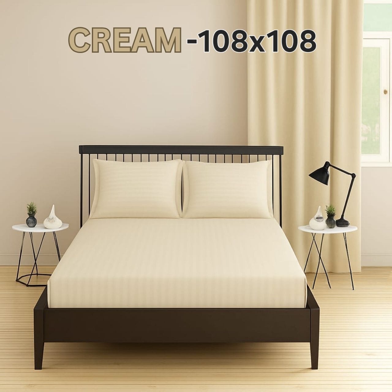 Cotton Double Bedsheet 108x108 with 2 Pillow Covers