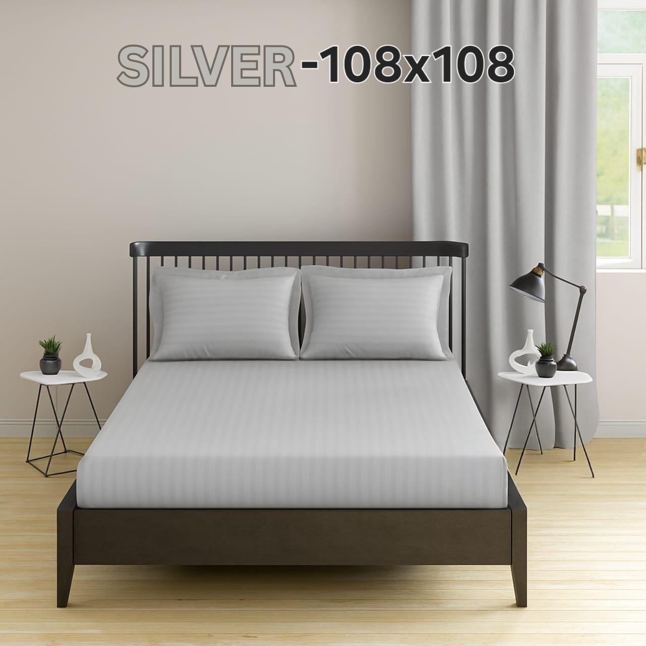 Cotton Double Bedsheet 108x108 with 2 Pillow Covers