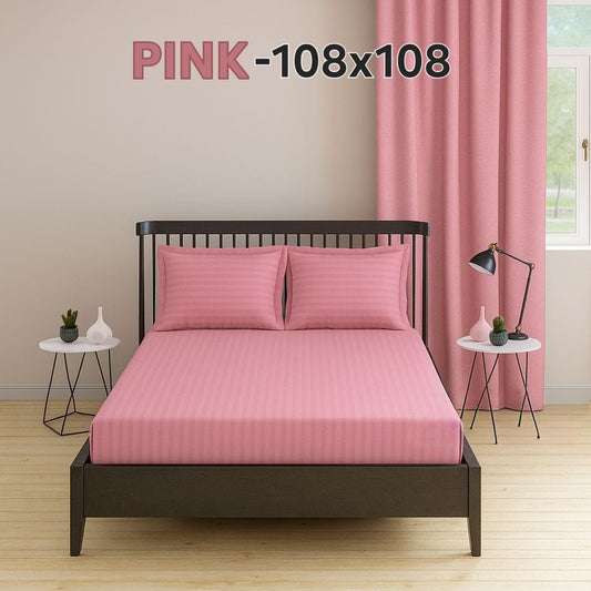 Cotton Double Bedsheet 108x108 with 2 Pillow Covers