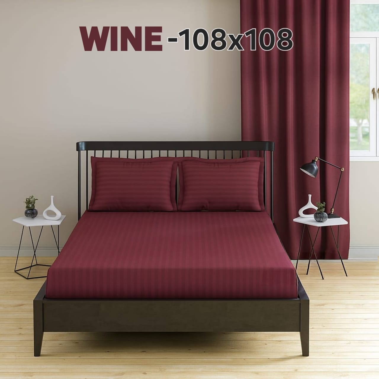 Cotton Double Bedsheet 108x108 with 2 Pillow Covers
