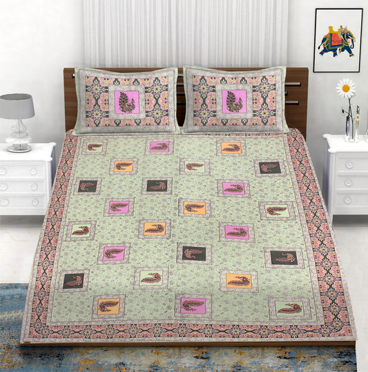 Cotton Double Bedsheet with 2 Pillow Covers – 90×108 Inches