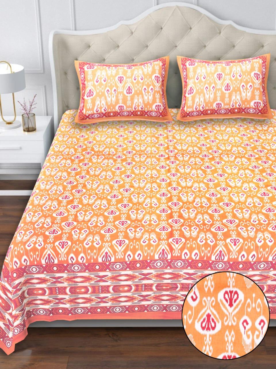 Cotton Double Bedsheet with 2 Pillow Covers – 90×108 Inches