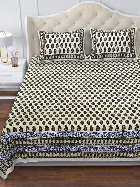 Cotton Double Bedsheet with 2 Pillow Covers – 90×108 Inches