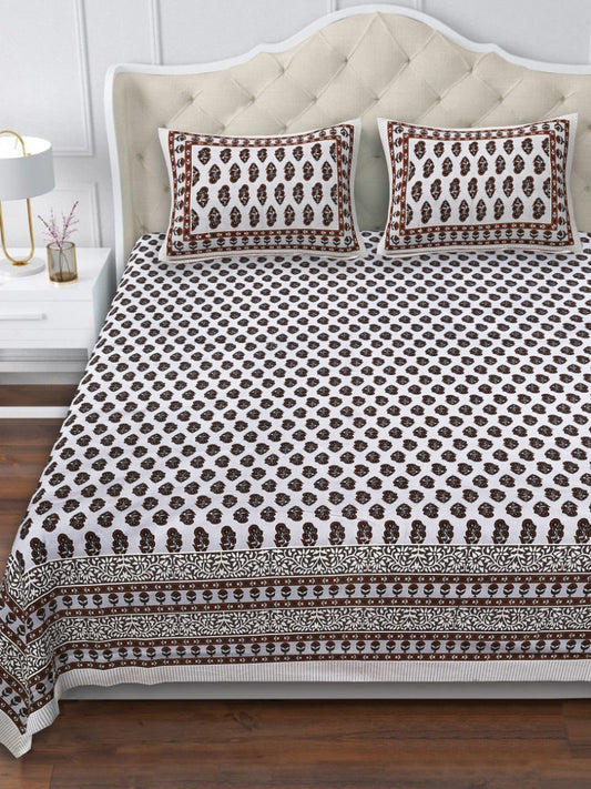 Cotton Double Bedsheet with 2 Pillow Covers – 90×108 Inches