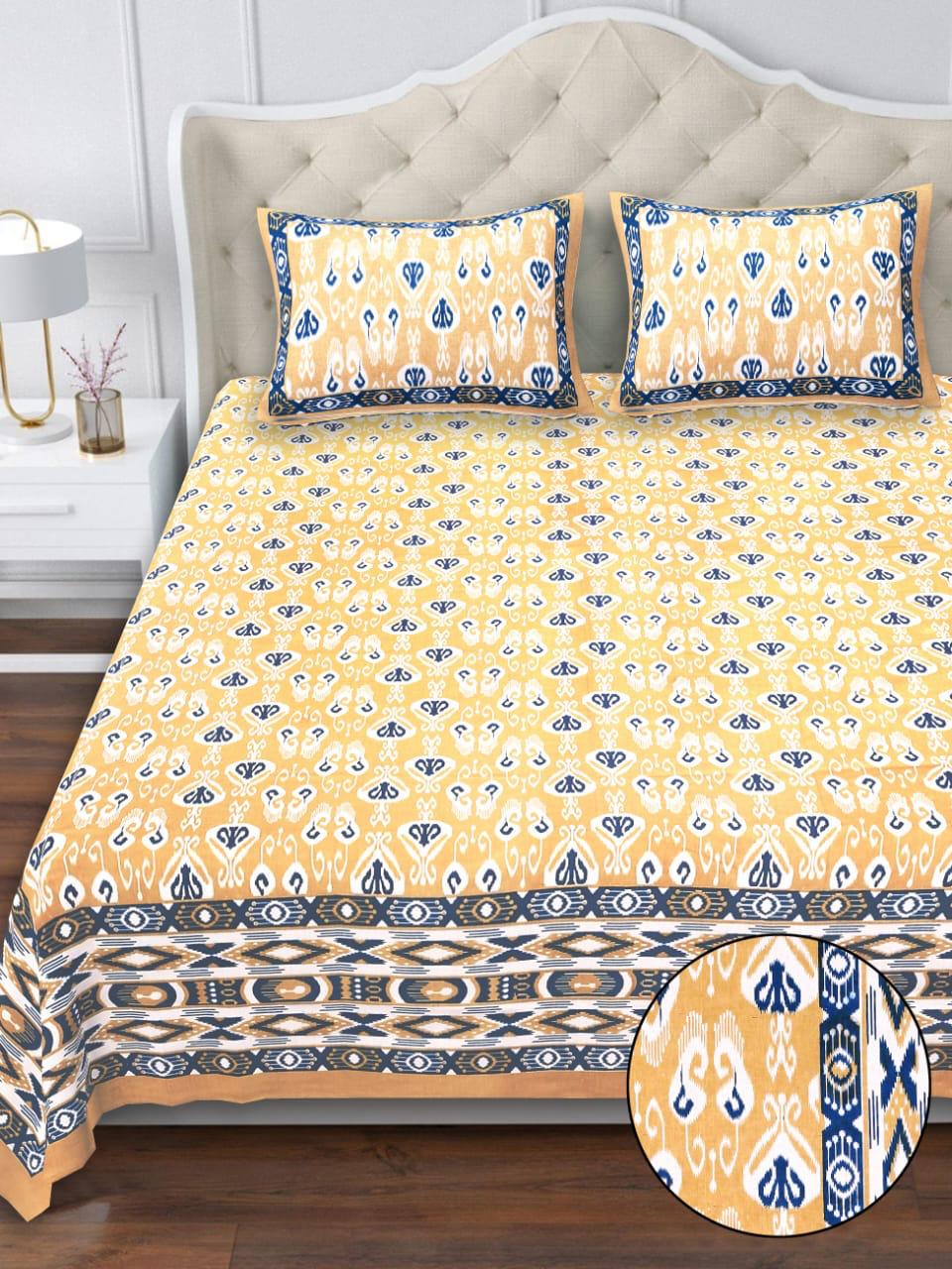 Cotton Double Bedsheet with 2 Pillow Covers – 90×108 Inches