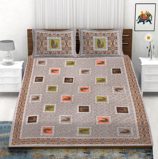 Cotton Double Bedsheet with 2 Pillow Covers – 90×108 Inches