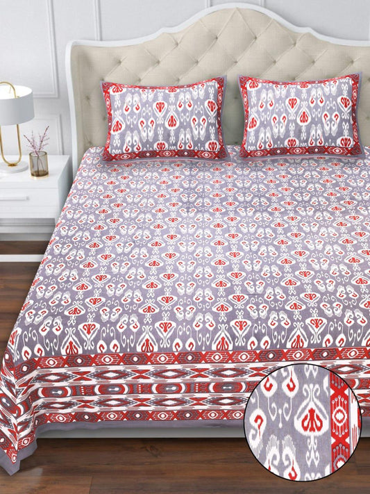 Cotton Double Bedsheet with 2 Pillow Covers – 90×108 Inches