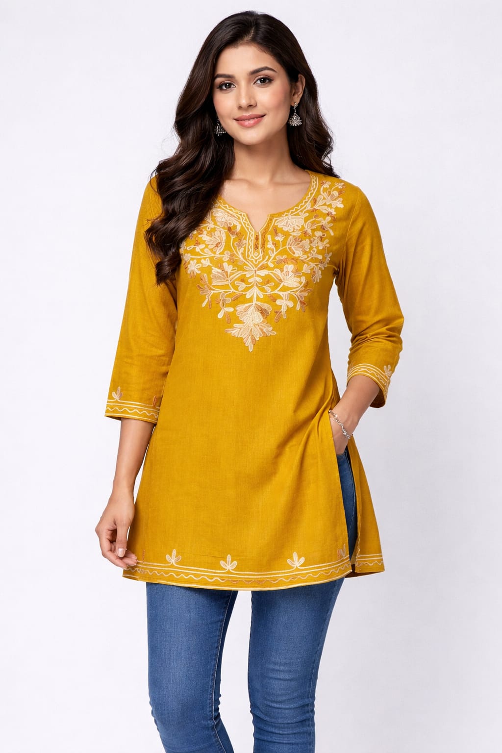 Cotton Embroidered Tunic Top – Short Kurti
