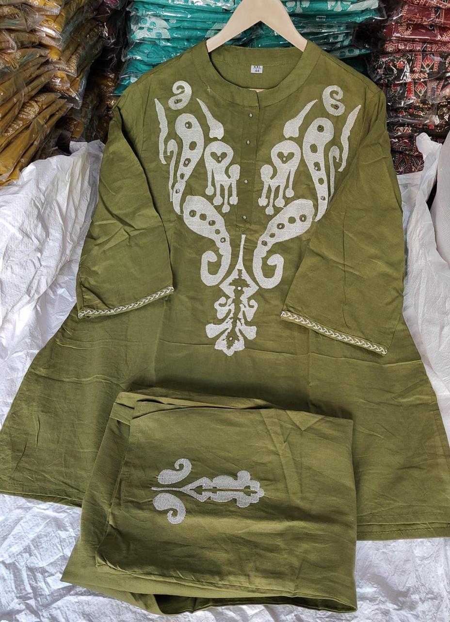 Cotton Embroidery Cord Set 2 Piece Top & Pant Set