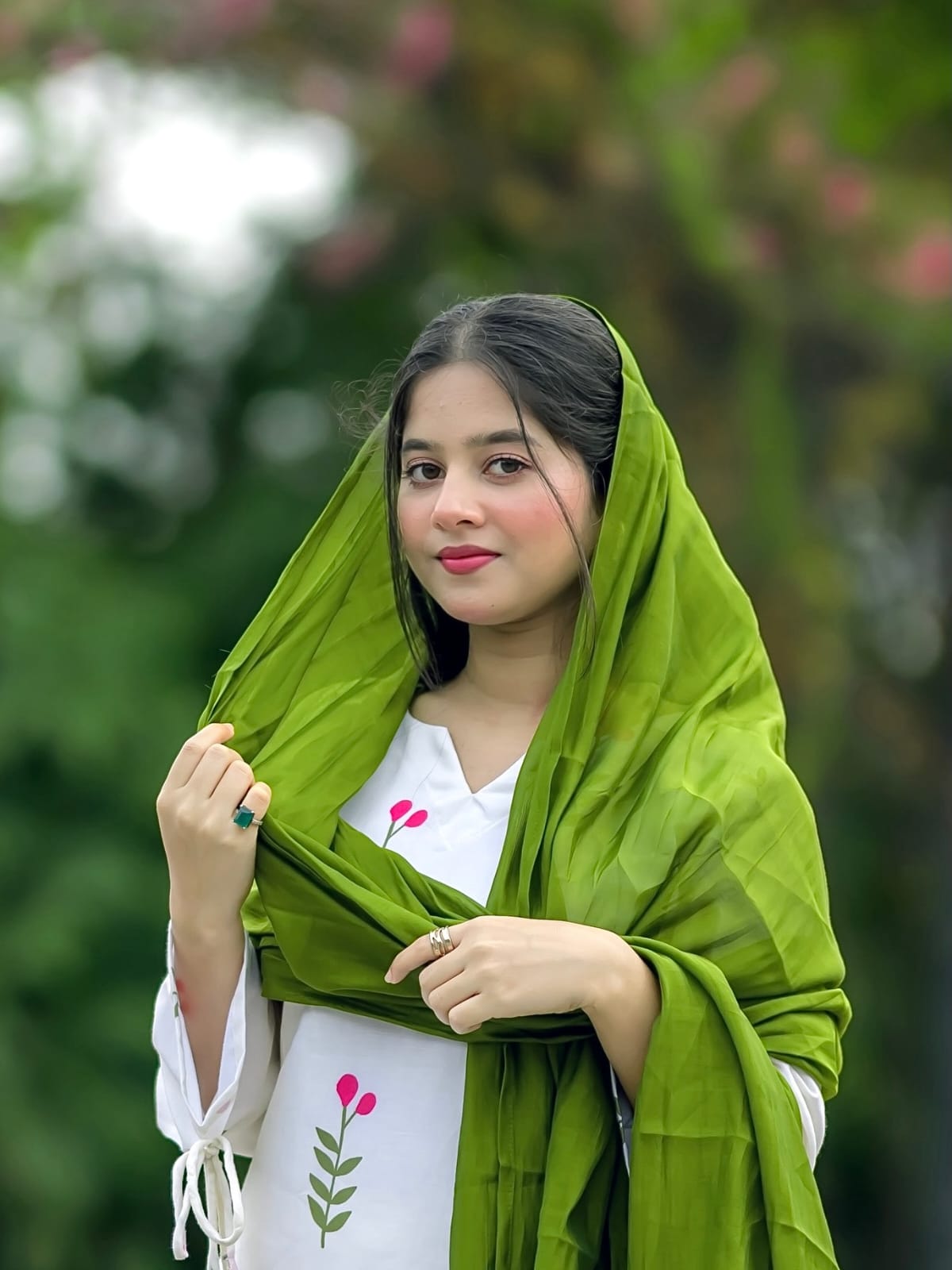 Cotton Farshi Pant Suit Set with Dupatta & Sleeve Latkan