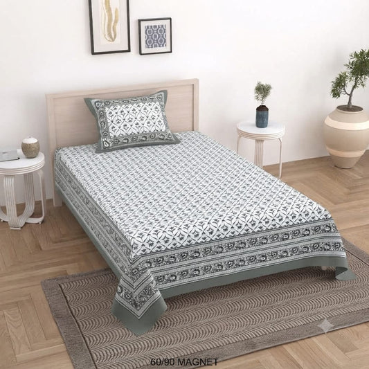 Cotton-Feel Viscose Blend Single Bedsheet with Pillow Cover