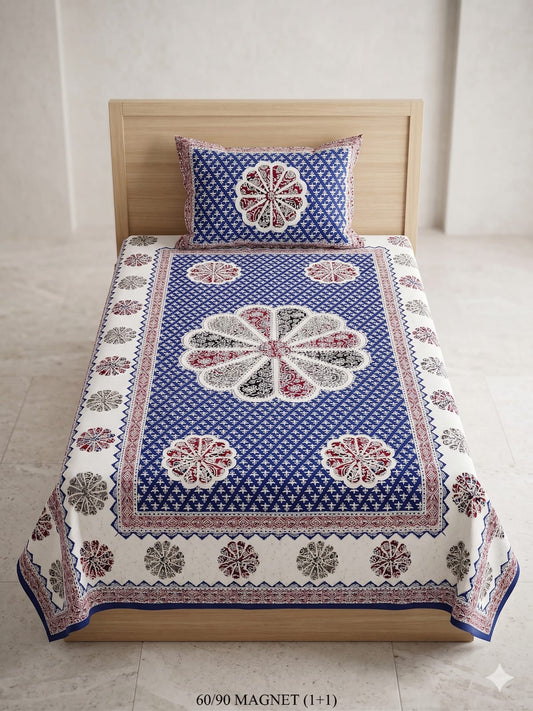 Cotton-Feel Viscose Blend Single Bedsheet with Pillow Cover