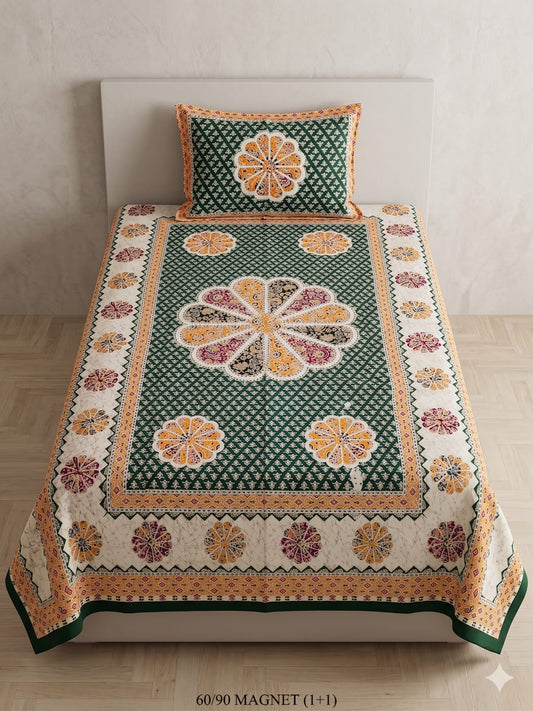 Cotton-Feel Viscose Blend Single Bedsheet with Pillow Cover