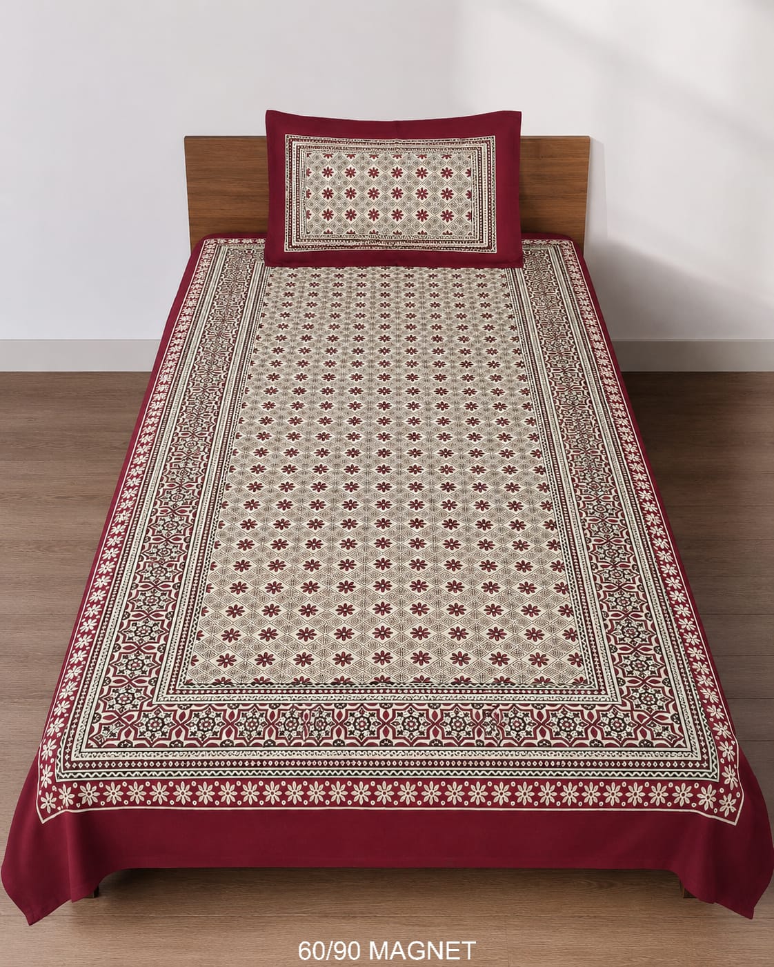 Cotton-Feel Viscose Blend Single Bedsheet with Pillow Cover