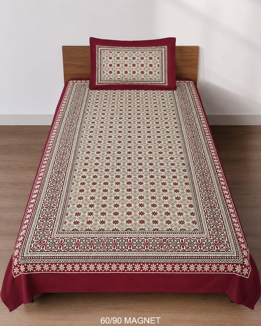 Cotton-Feel Viscose Blend Single Bedsheet with Pillow Cover