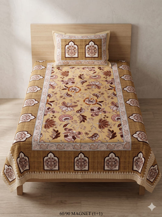 Cotton-Feel Viscose Blend Single Bedsheet with Pillow Cover