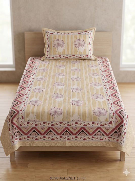 Cotton-Feel Viscose Blend Single Bedsheet with Pillow Cover