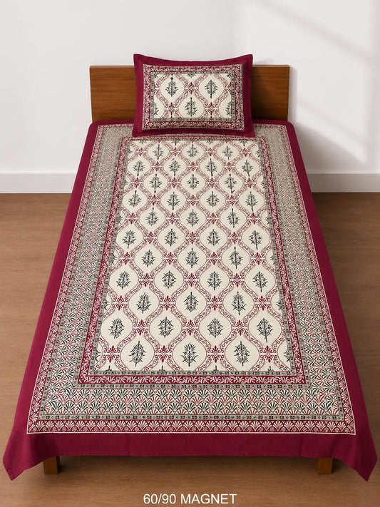 Cotton-Feel Viscose Blend Single Bedsheet with Pillow Cover
