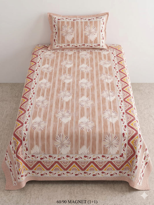 Cotton-Feel Viscose Blend Single Bedsheet with Pillow Cover