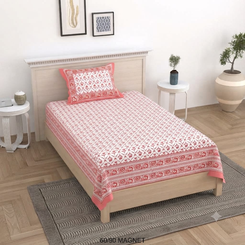 Cotton-Feel Viscose Blend Single Bedsheet with Pillow Cover